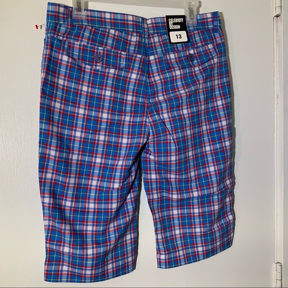 BLUE PLAID PANTS NEW Celebrity Design Sz 13 - Picture 5 of 6